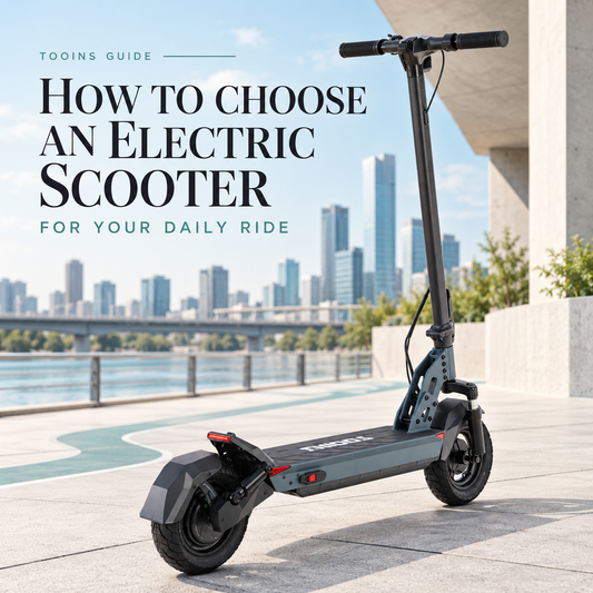 How to Choose an Electric Scooter for Your Daily Ride — TOOINS illustrated guide cover