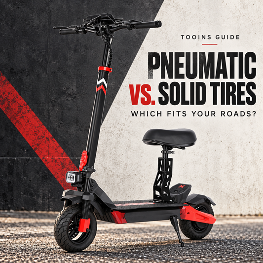 Pneumatic vs. Solid Scooter Tires: Which Fits Your Roads? — TOOINS illustrated guide cover